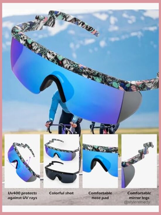 Vintage Semi-Rimless Sunglasses with PC Frame and Rubber Temples main image 7